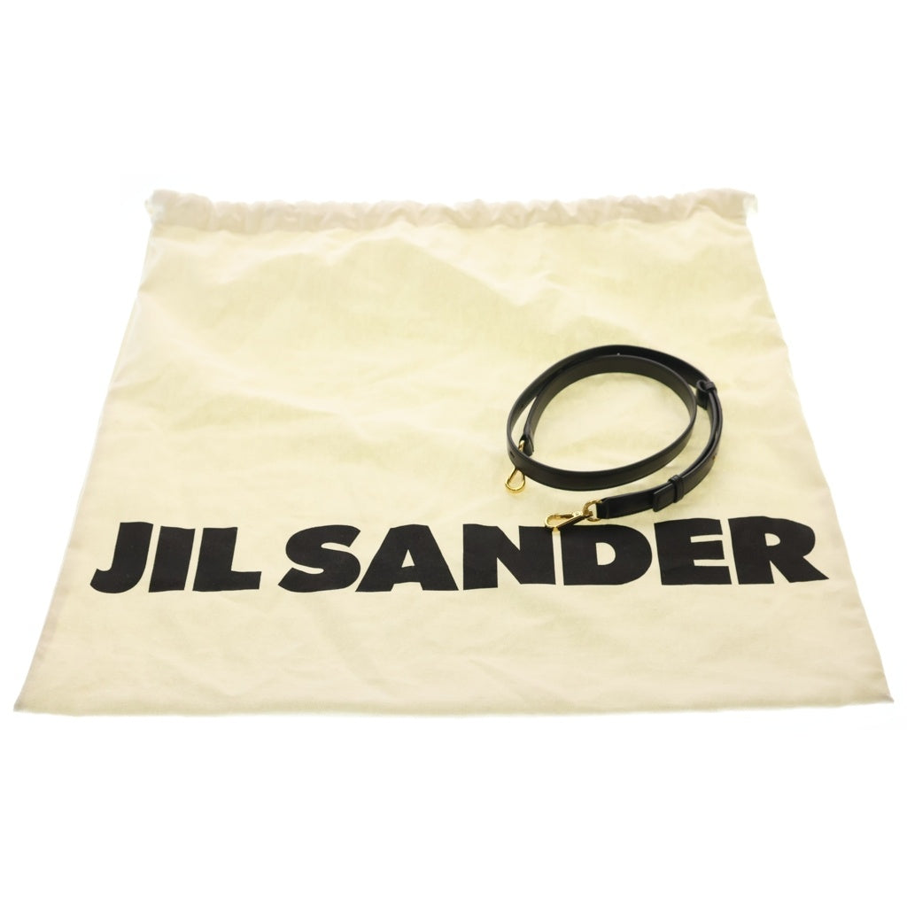 JIL SANDER(ジルサンダー) WANDER TOTE SM ワンダー リネンキャンバス レザー トートバッグ ブラック J07WC0009 レディース