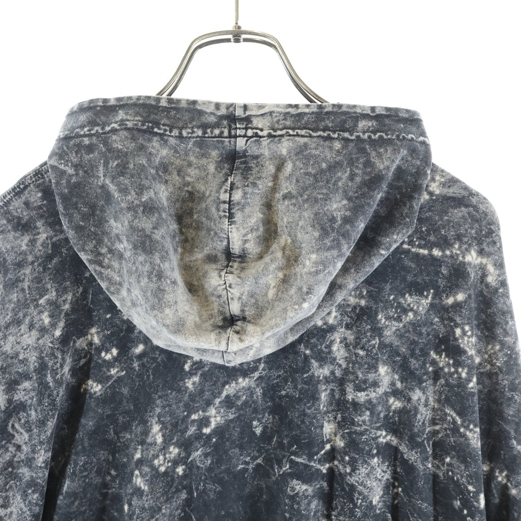 DIESEL(ディーゼル) 24SS S-MAR-PEELOVAL SWEATSHIRT ダメージ加工 ロゴプリント スウェット フーディ プルオーバー パーカー グレー A13638 0DQAM