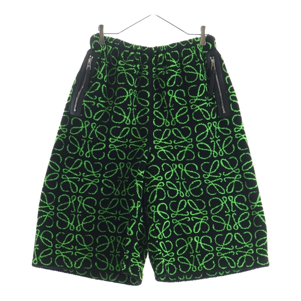 LOEWE(ロエベ) 22SS JACQUARD BERMUDA SHORTS アナグラム ジャガード バミューダ ショーツ ハーフパンツ ブラック/グリーン H526Y27J09