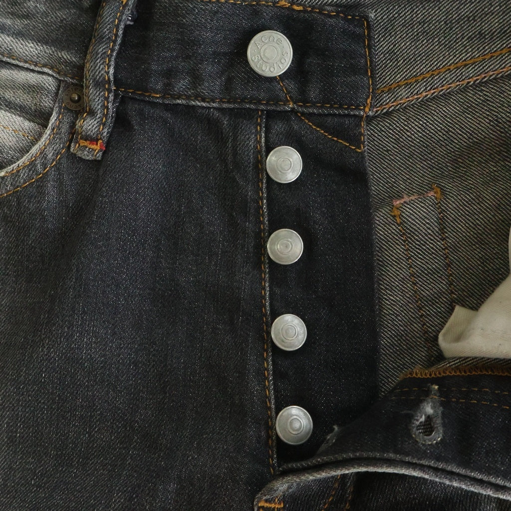 Acne Studios(アクネ ストゥディオズ) 25AW 1981 U BLACK TRAFALGAR ブラックトラファルガー ルーズフィット ボタンフライデニムパンツ C00081