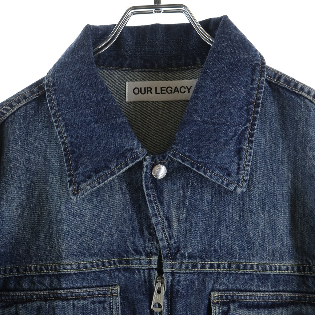 OUR LEGACY(アワーレガシー) 24AW VINTAGE DENIM TRUCKER JACKET ヴィンテージデニム ジップアップ トラッカージャケット インディゴ M4245TW