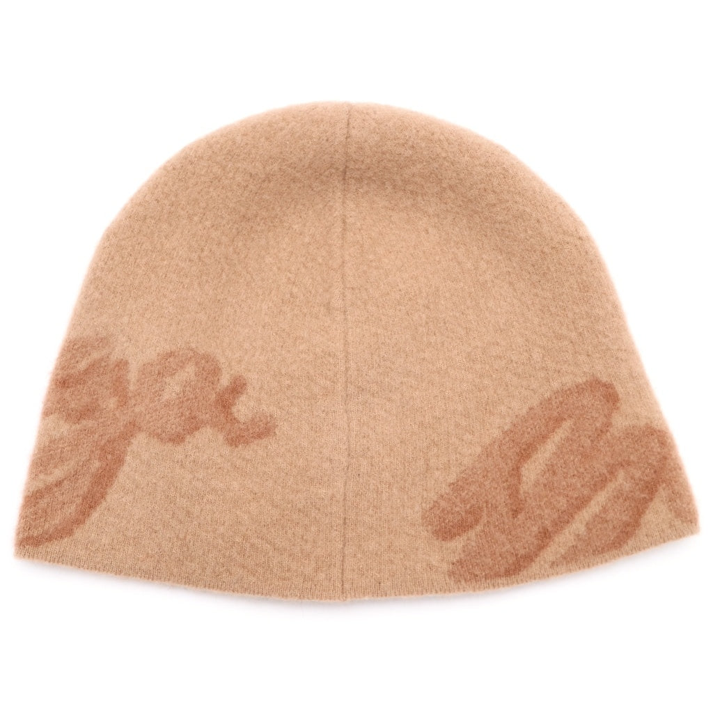 BALENCIAGA(バレンシアガ) LOGO WOOL AND CASHMERE BEANIE ロゴウールアンドカシミアビーニー ニット帽 ベージュ 825838 4F3B0