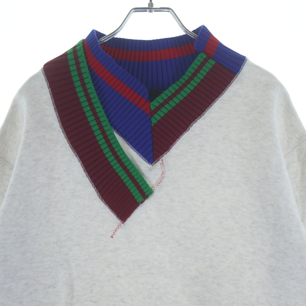 kolor(カラー) 23AW BONDED SWEATSHIRT 襟ドッキング ダンボールスウェット トレーナー ホワイト 23WCM-T13206S