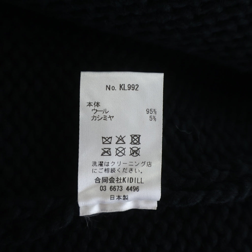 KIDILL(キディル) 25AW SEDITIONARIES PULLOVER KNIT ギターエンブロイダリー 缶バッジ付 セディショナリーズ プルオーバー ニット ブラック KL992
