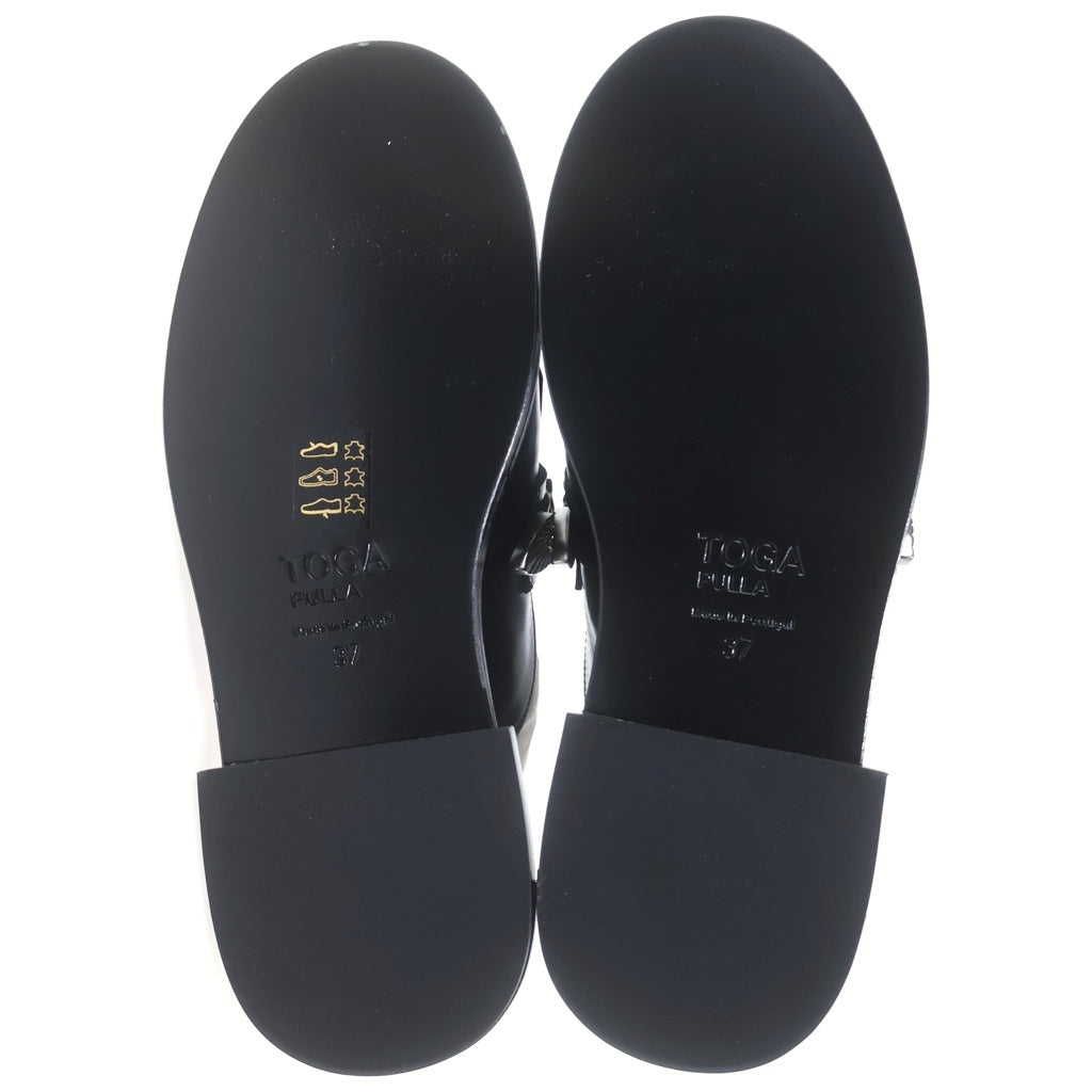 TOGA PULLA(トーガ プルラ) METAL PARTS MULE TASSEL LOAFER メタルパーツ ミュール タッセルローファー レディース ブラック 0222G