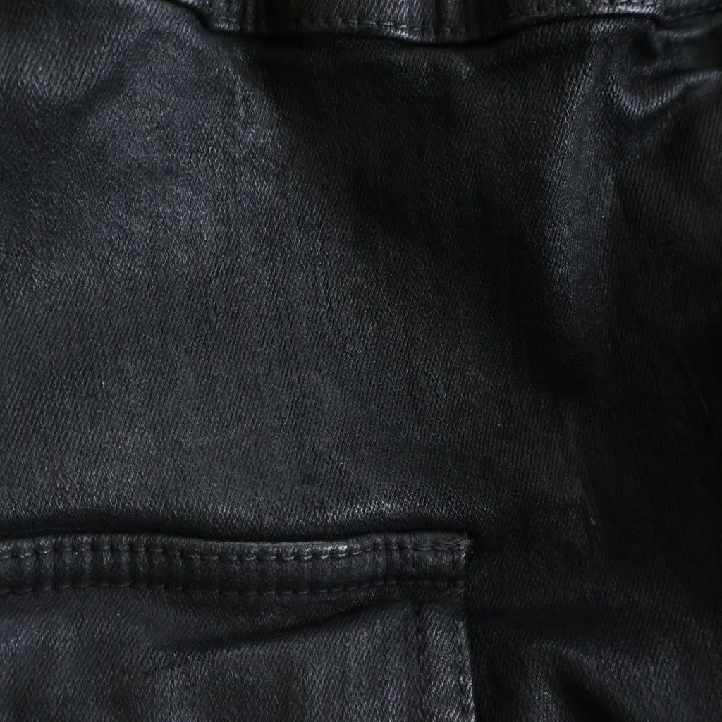DRKSHDW(ダークシャドウ) 25SS DOUBLE CARGO JUMBO BELAS ダブル カーゴ ジャンボ ベラ コーティング ドローストリング ワイド パンツ ブラック DU01E3398-SBW