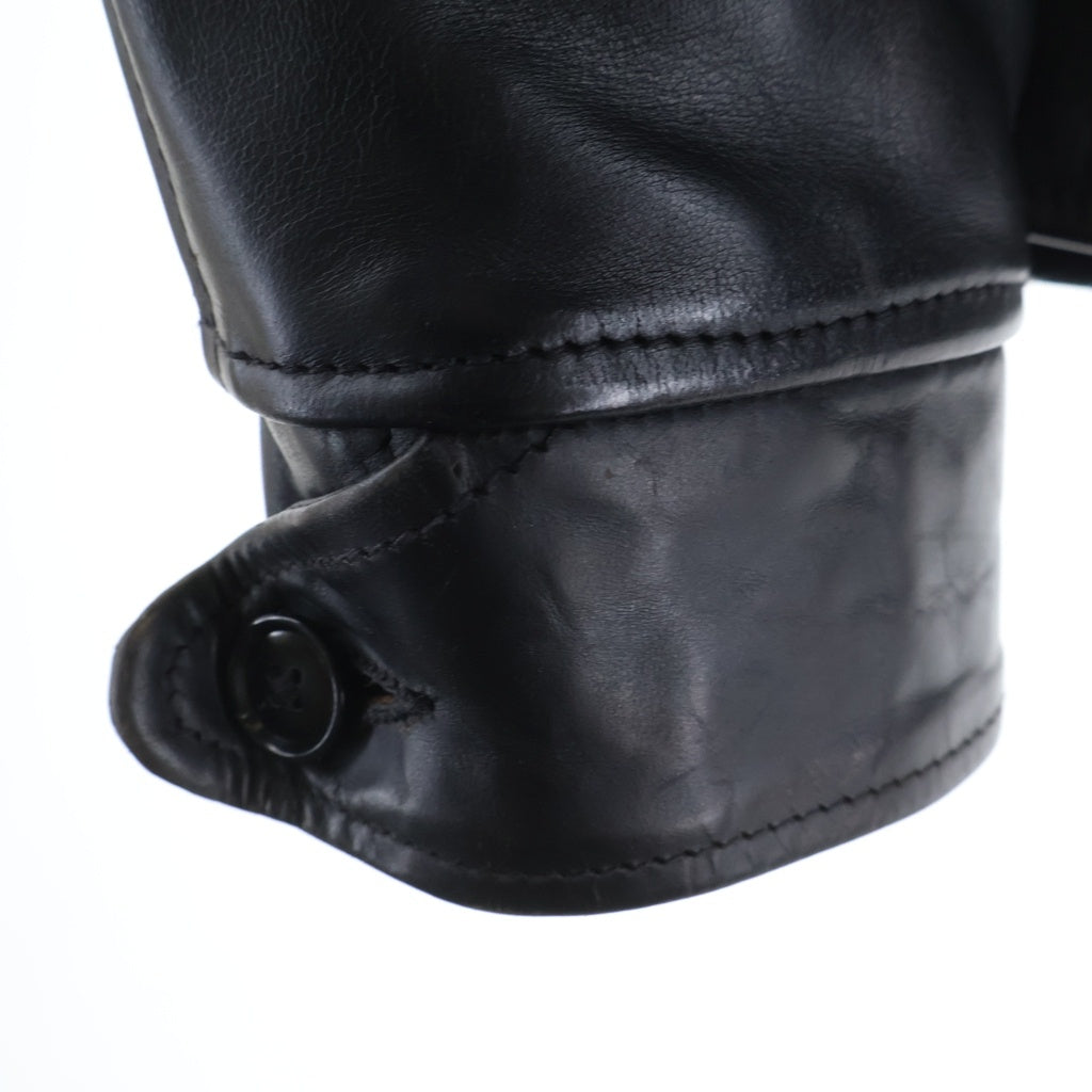 AERO LEATHER(エアロレザー) HORSEHIDE HALF BELT RIDERS LEATHER JACKET ホースハイド ハーフベルト ライダース レザー ジャケット ブラック