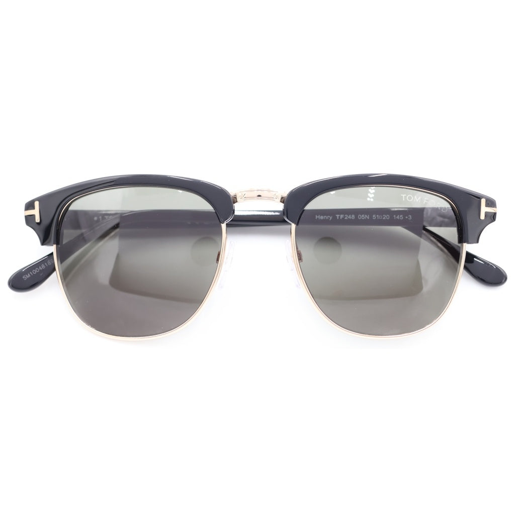 TOM FORD(トムフォード) HENRY ヘンリーサーモントフレーム カラーレンズ サングラス メガネ ブラック/ゴールド TF248