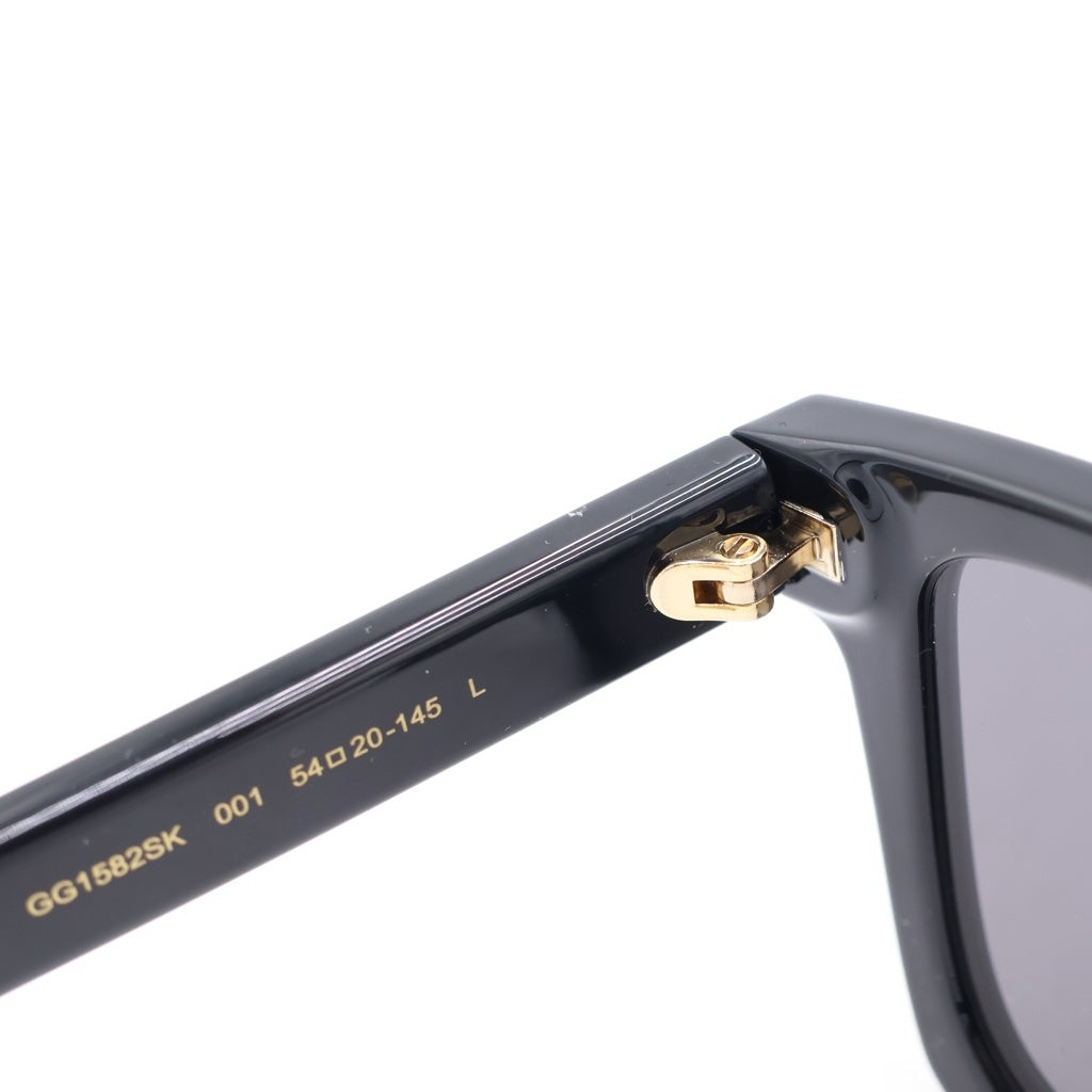 GUCCI(グッチ) GG1582SK アジアンフィット スクエアフレーム ロゴテンプル カラーレンズ サングラス メガネ ブラック レディース