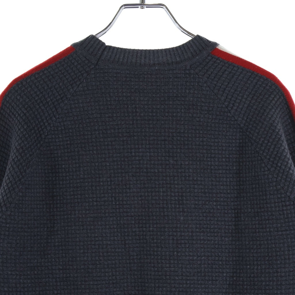 MONCLER(モンクレール) 21AW GIROCOLLO TRICOT ウール ロゴワッペン ワッフルニット セーター グレー G20919C00030 A9364