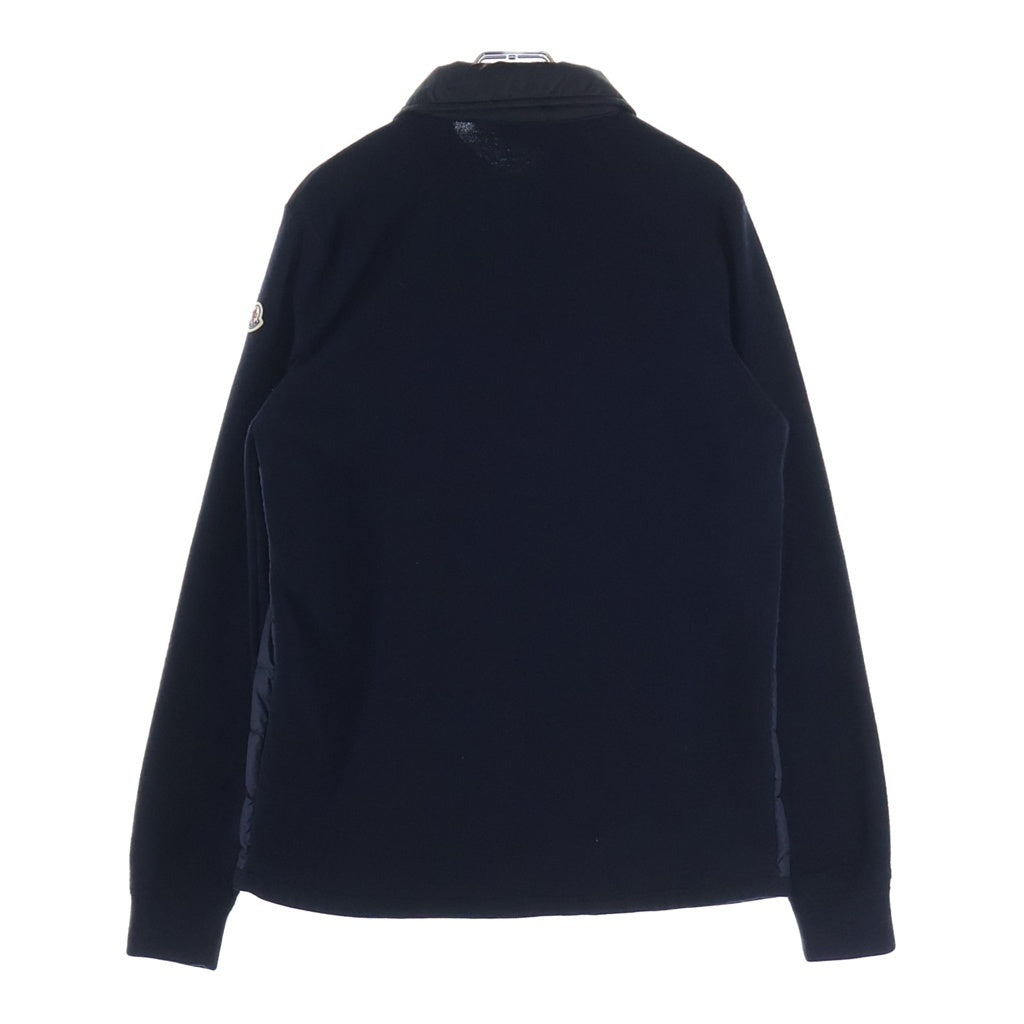 MONCLER(モンクレール) 17AW MAGLIONE TRICOT CARDIGAN フラップポケット ロゴワッペン ニット切り替え ダウンジャケット ネイビー C20919412600 94666