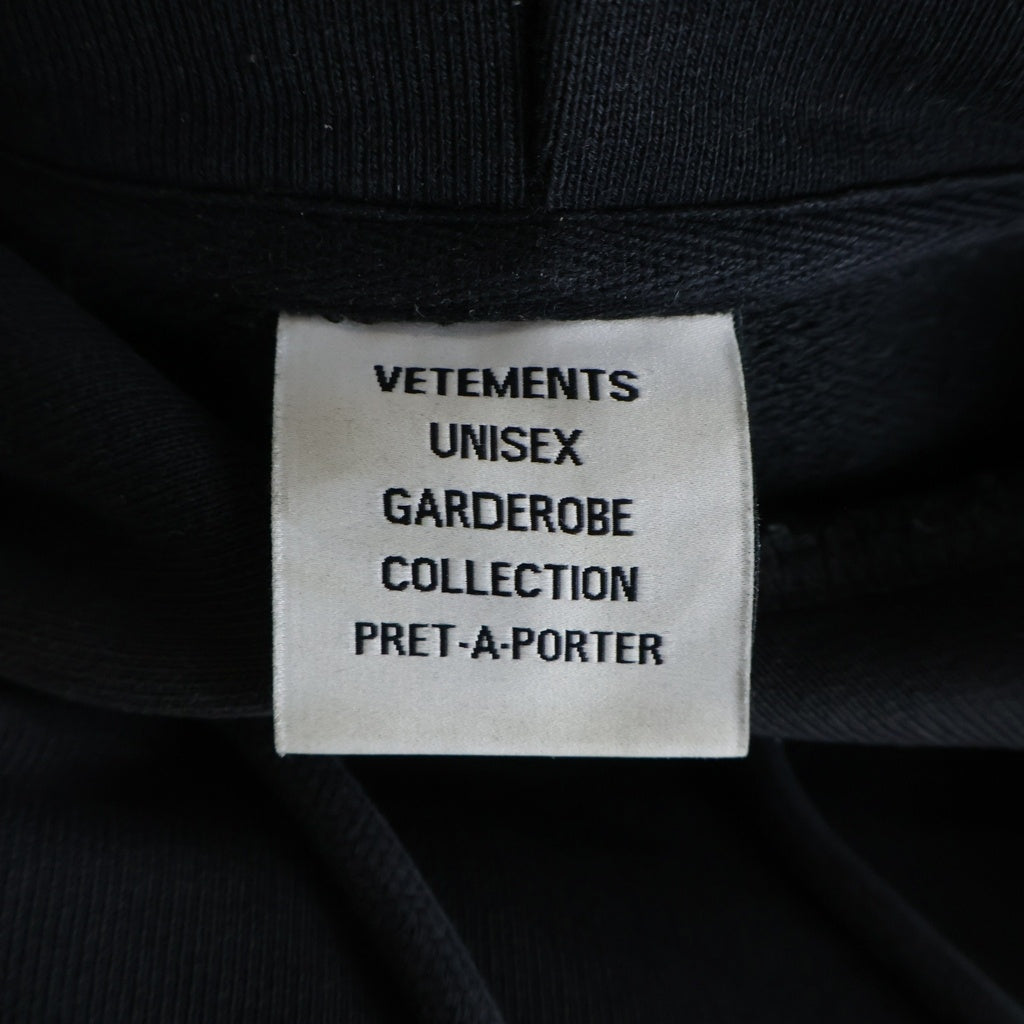 VETEMENTS(ヴェトモン) MY NAME IS HOODIE マイネームイズ オーバーサイズフーディ プルオーバーパーカー ブラック UE54HD340B