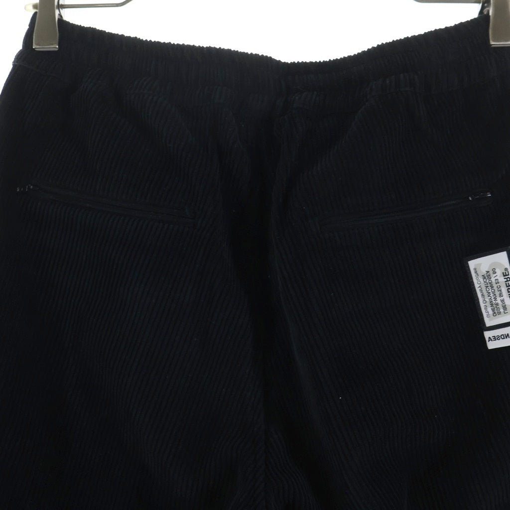 WIND AND SEA(ウィンダンシー) ×LIBERE CORDUROY EASY PANTS ロゴ刺繍 コーデュロイイージーパンツ ジップフライ ブラック