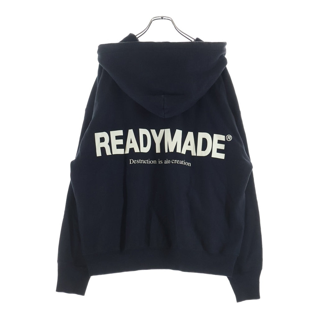 READY MADE(レディメイド) 23AW SMILE HOODIE スマイルフーディー バックロゴプリント プルオーバーパーカー ブラック RE-CO-BK-00-00-245