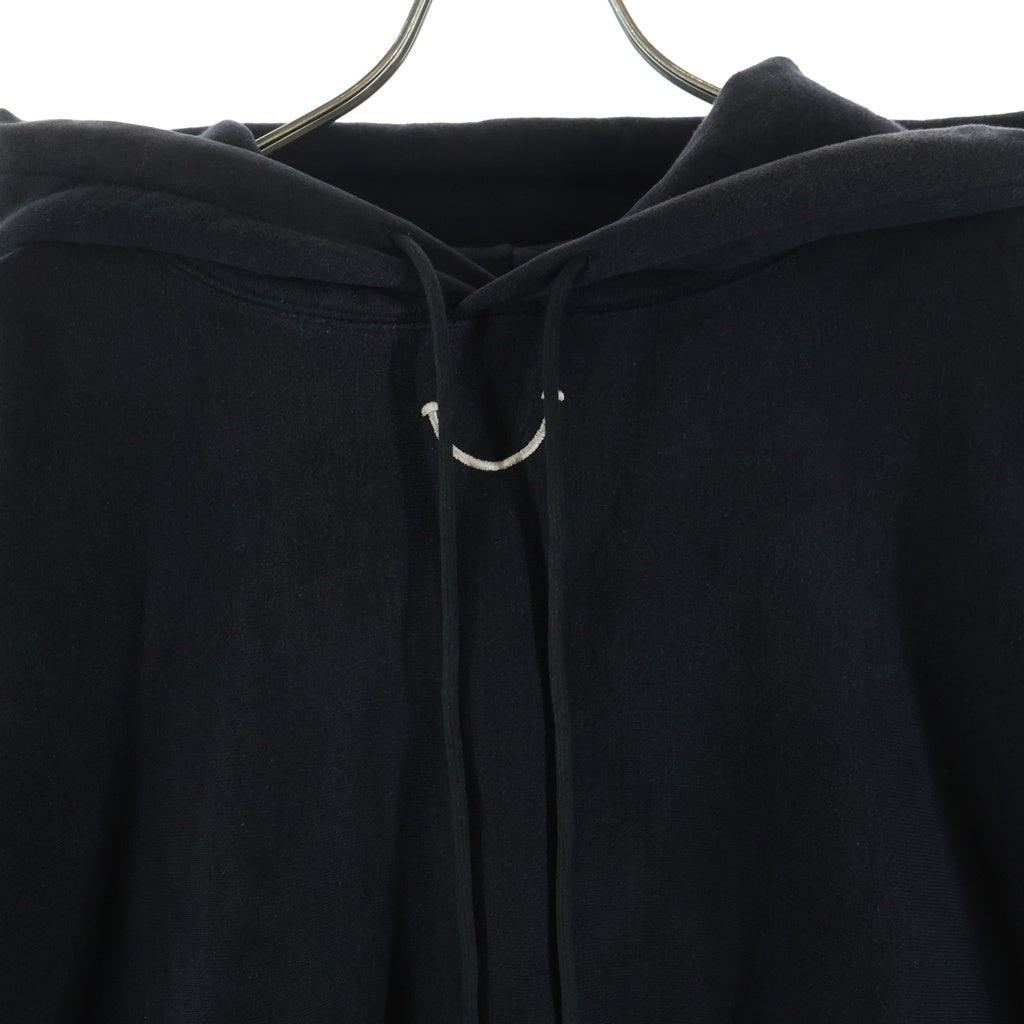 READY MADE(レディメイド) 23AW SMILE HOODIE スマイルフーディー バックロゴプリント プルオーバーパーカー ブラック RE-CO-BK-00-00-245