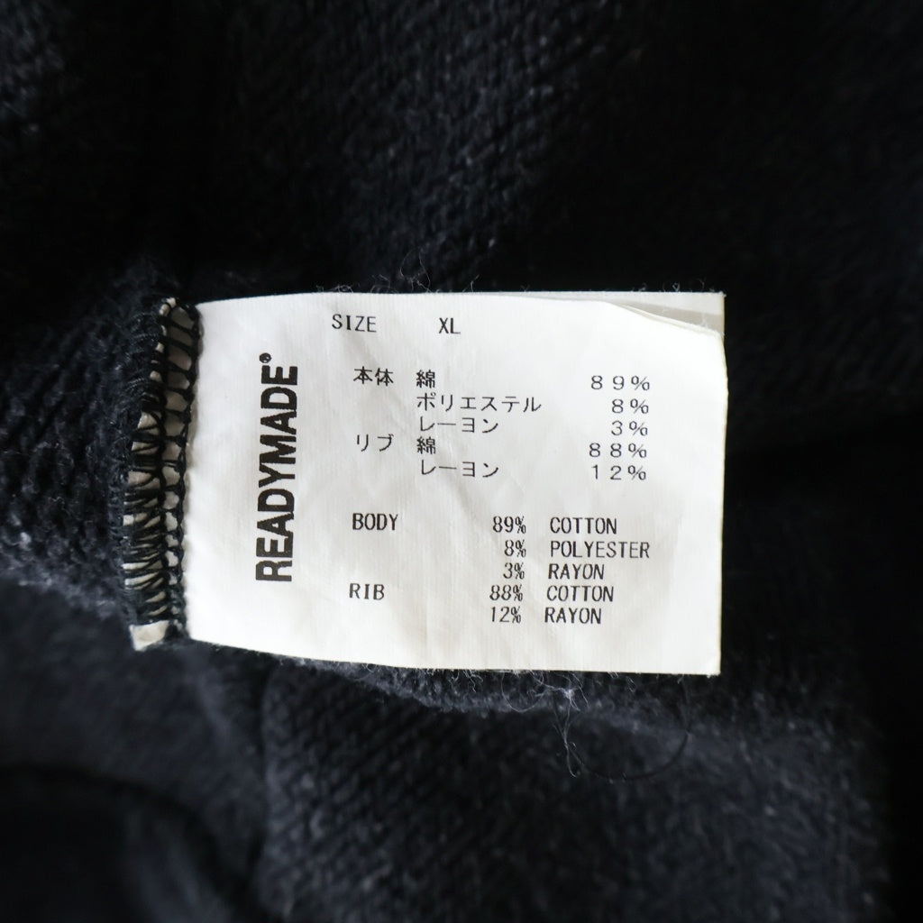 READY MADE(レディメイド) 23AW SMILE HOODIE スマイルフーディー バックロゴプリント プルオーバーパーカー ブラック RE-CO-BK-00-00-245