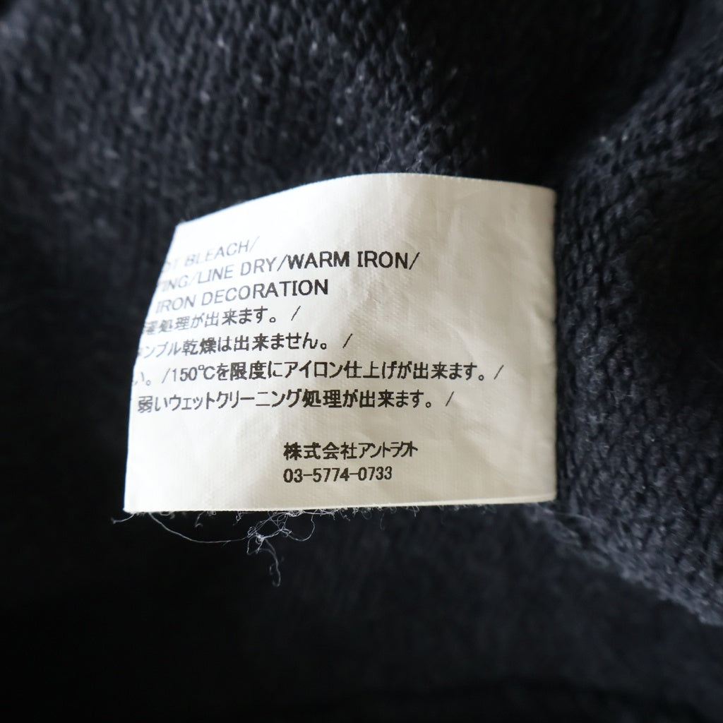 READY MADE(レディメイド) 23AW SMILE HOODIE スマイルフーディー バックロゴプリント プルオーバーパーカー ブラック RE-CO-BK-00-00-245