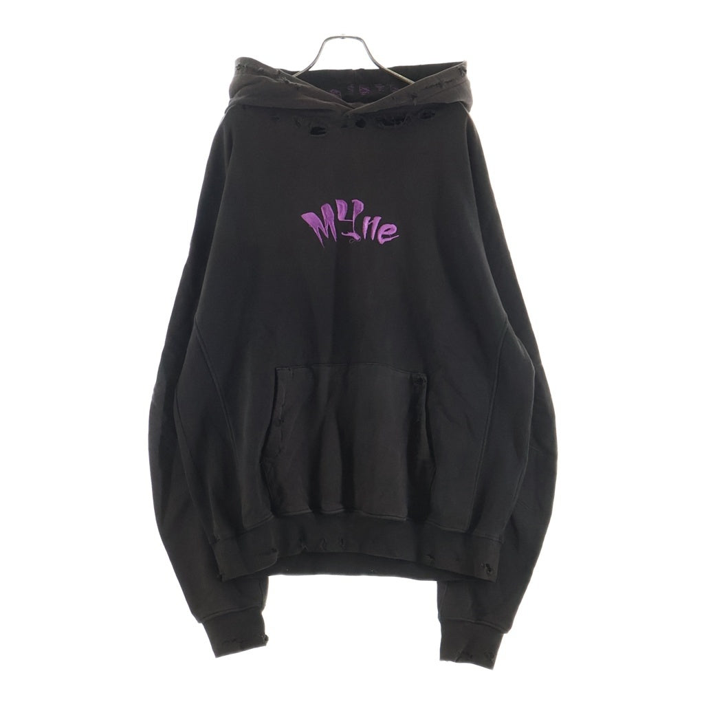 cvtvlist(カタリスト) 22AW ×MYne LOGO USUAL HOODIE マイン 刺繍ロゴ フーディー プルオーバーパーカー ブラウン GCLHD104