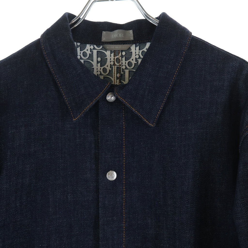 DIOR(ディオール) OBLIQUE COTTON DENIM OVERSHIRT オブリーク コットンデニムシャツ ジャケット インディゴ 033D490A226X