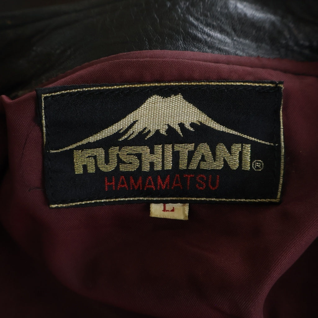 KUSHITANI(クシタニ) 日本製 ベルト付き レザー シングル ライダース モーターサイクル ジャケット ブラック