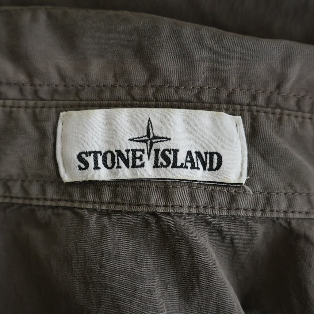 STONE ISLAND(ストーンアイランド) GARMENT DYED TWIN POCKET OVERSHIRT ガーメントダイド ツウィンポケット ジップアップオーバーシャツジャケット グレー701512208