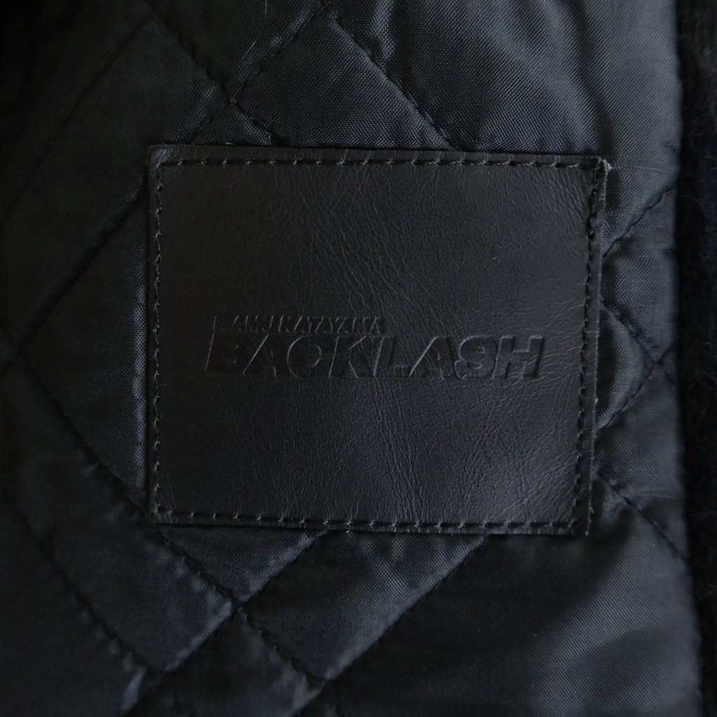 ISAMU KATAYAMA BACKLASH(イサムカタヤマバックラッシュ) MOHAIR WOOL JAPAN HORSE LEATHER JACKET モヘア混ウール アームホースレザー切替 ブルゾン ジャケット ブラック 1617-02