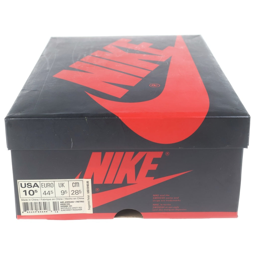 NIKE(ナイキ) 【観賞用 2015年製】AIR JORDAN 1 RETRO HIGH OG CHICAGO エアジョーダン1 レトロ シカゴ ハイカットスニーカー レッド/ホワイト US10.5/28.5cm 555088-101