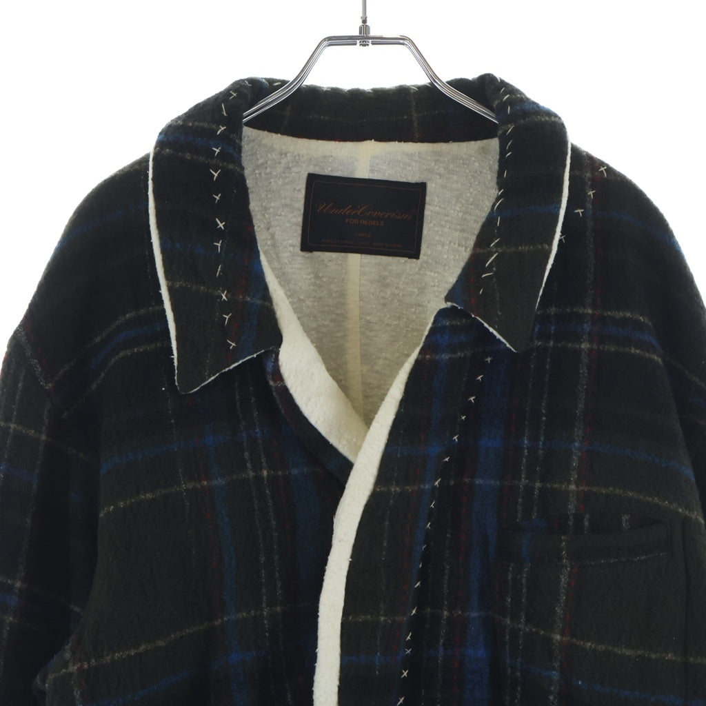 UNDERCOVERISM(アンダーカバイズム) 04AW ARCHIVE BUT BEAUTIFUL期 ウール チェック ハンドステッチ テーラードジャケット カーキ アーカイブ B250-B12