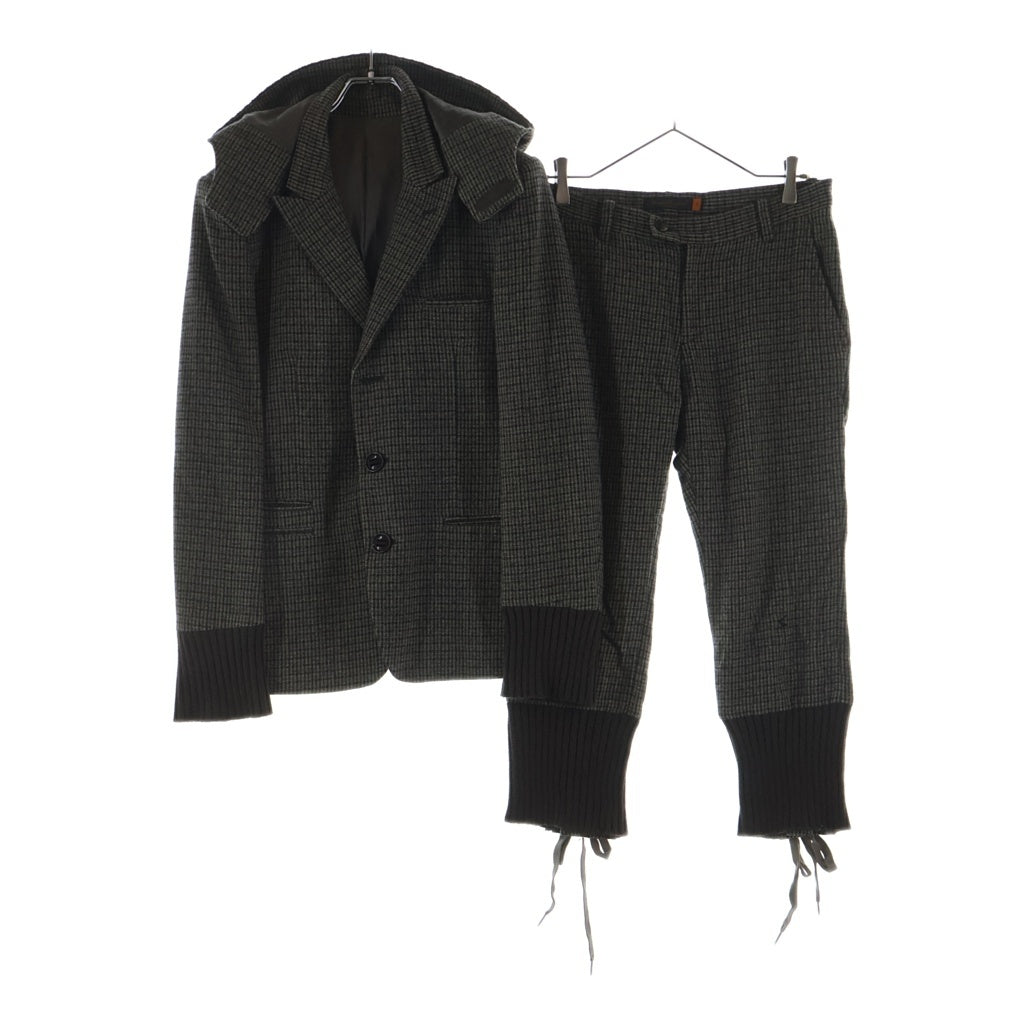 UNDERCOVERISM(アンダーカバイズム) 07AW ARCHIVE 無題期 ウールアンゴラツイード フーデッド テーラードジャケット ジョッパーズパンツ セットアップ ブラウン アーカイブ 7A205-J5/7A252-P5