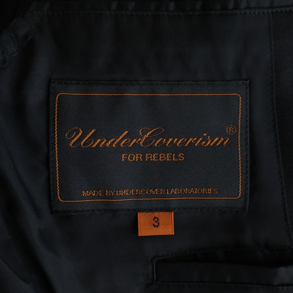 UNDERCOVERISM(アンダーカバイズム) 07SS ARCHIVE PURPLE期 ジップポケット ショルダーフリンジ シルクコットン ジレベスト ブラック アーカイブ 7S222-0T1