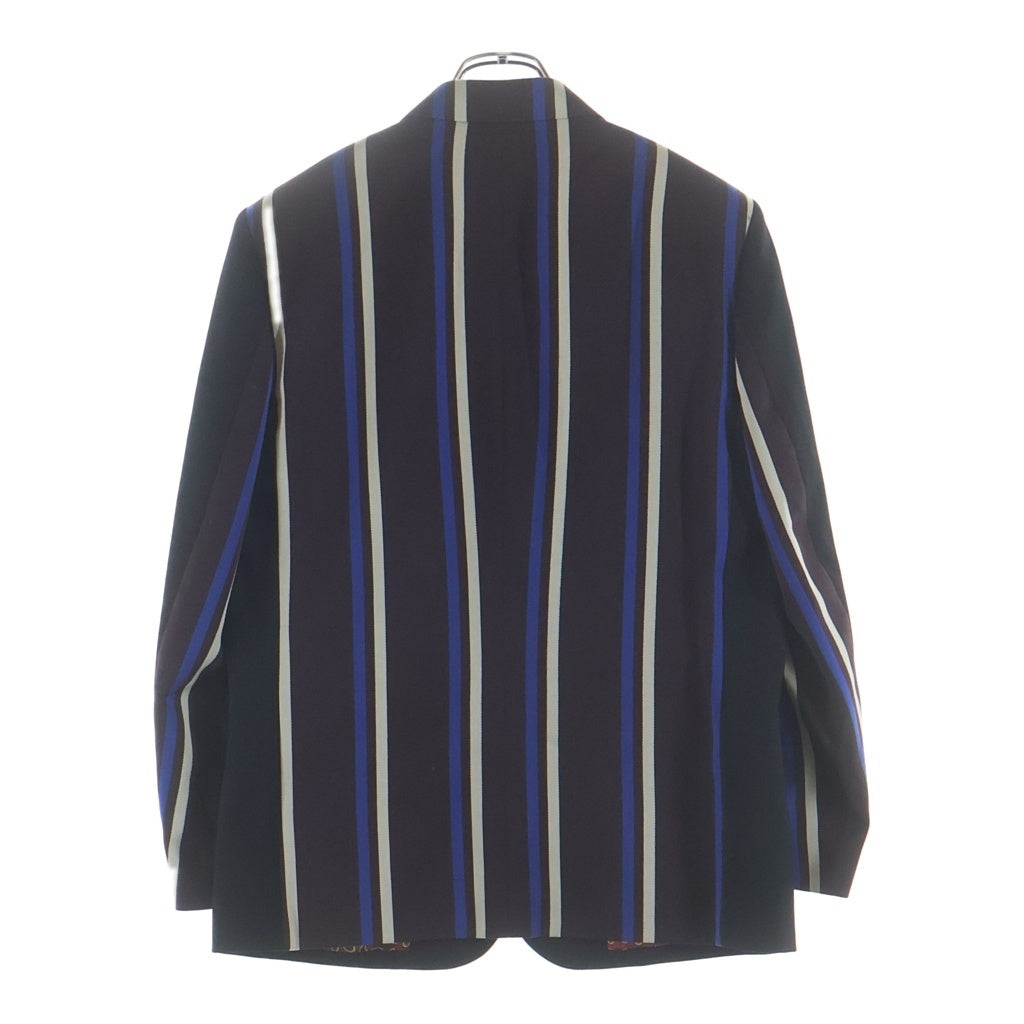 NUMBER (N)INE(ナンバーナイン) 03AW ARCHIVE カート期 TAILORED SCHOOL JACKET ストライプ切替 裏ペイズリー 1B テーラードスクールジャケット ブラック アーカイブ