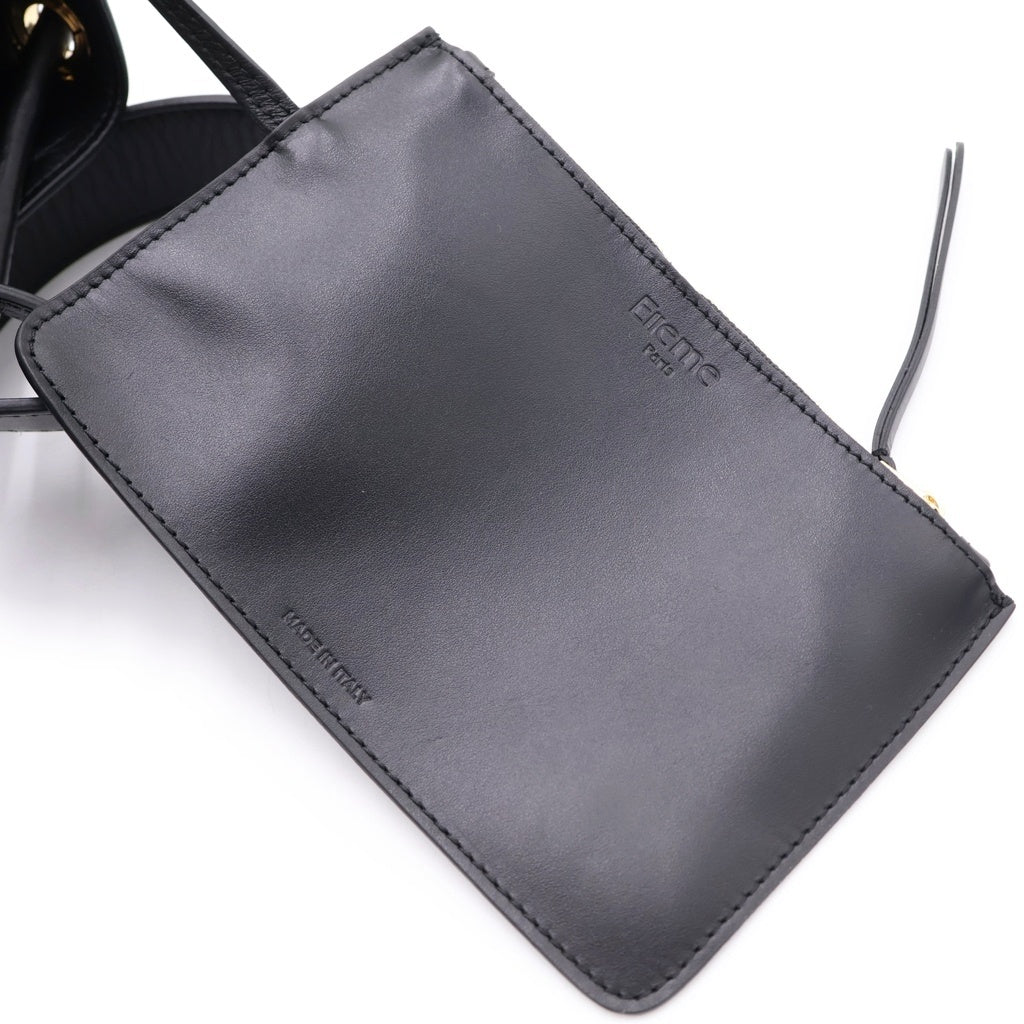 NO BRAND(ノーブランド) Elleme Paris Vosges Canvas エレメ パリ ヴォージュ キャンバス レザー切り替え ショルダーバッグ ベージュ/ブラック レディース