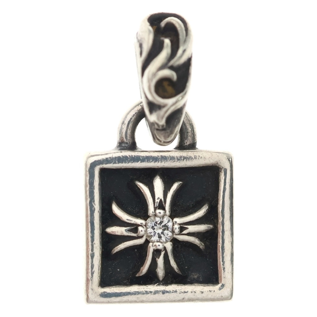 CHROME HEARTS(クロムハーツ) FRAMED CH PLUS 1DIA フレームドCHプラス 1ダイヤ チャーム ペンダントトップ シルバー