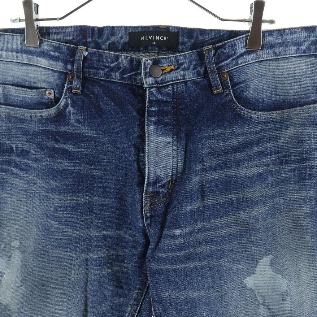MLVINCE(メルヴィンス) TYPE-1 SLIM DAMAGE JEANS タイプ1 ダメージ加工 スリムフィット ボタンフライデニムパンツ ジーンズ インディゴ