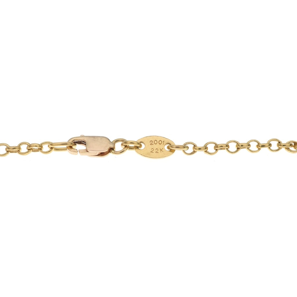CHROME HEARTS(クロムハーツ) 22K NECKCHAIN R18 ロールチェーンネックレス 18inch ゴールド BCA010