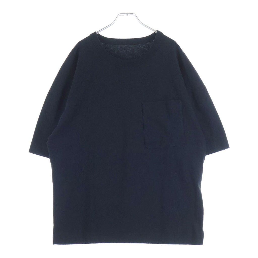LEMAIRE(ルメール) 24SS BOXY T-SHIRT ポケット付 コットンリネン オーバーサイズTシャツ 半袖クルーネックカットソー ブラック TO1165 LJ1010