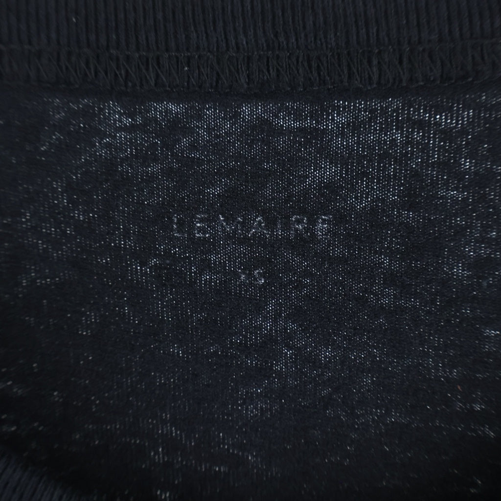 LEMAIRE(ルメール) 24SS BOXY T-SHIRT ポケット付 コットンリネン オーバーサイズTシャツ 半袖クルーネックカットソー ブラック TO1165 LJ1010