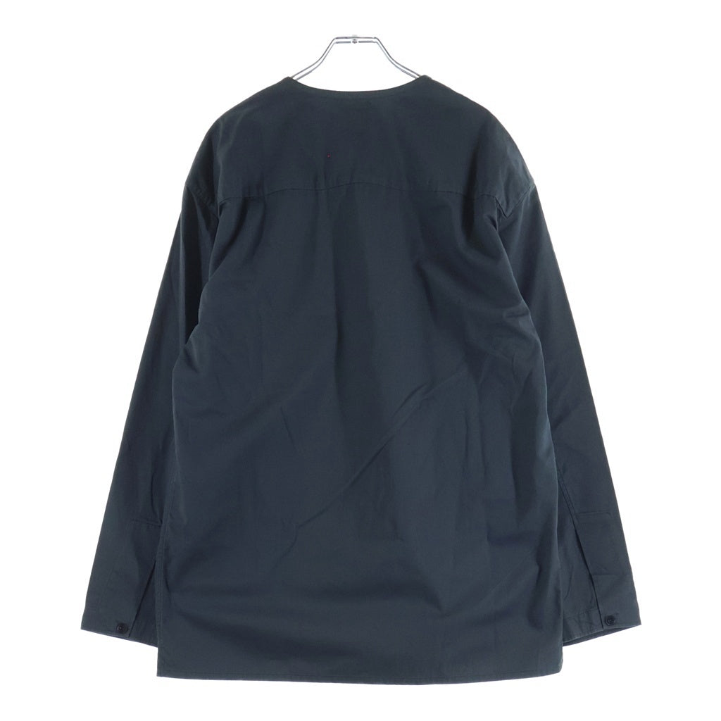 LEMAIRE(ルメール) 18AW ノーカラー 長袖コットンプルオーバーシャツ グレー M183 TO118 LF272