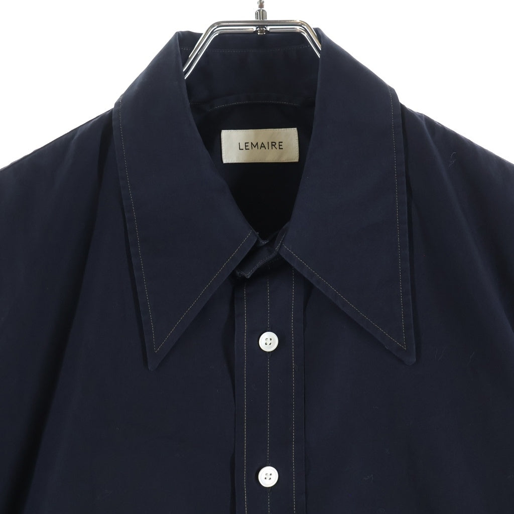 LEMAIRE(ルメール) 20AW イエローステッチ 長袖コットンシャツ ブラック M193 SH144 LF353