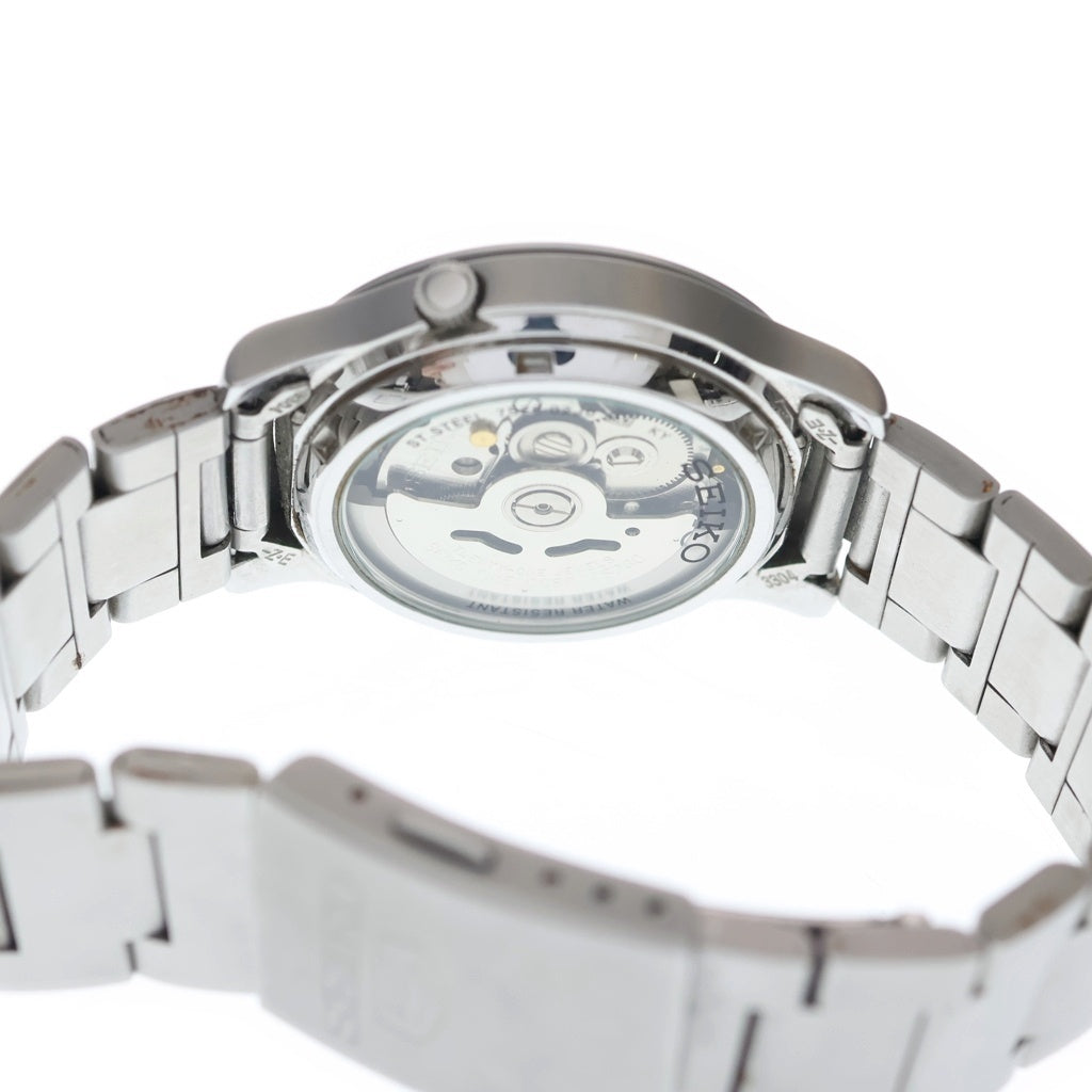 SEIKO(セイコー) SEIKO 5 セイコー5 ブラック文字盤 自動巻き シースルーバック 腕時計 シルバー SNK809K1