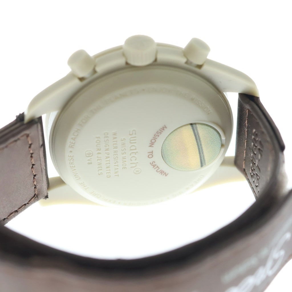 OMEGA(オメガ) 22SS ×SWATCH BIOCERAMIC MOONSWATSH MISSION TO SATURN スウォッチ バイオセラミック ムーンスウォッチ ミッショントゥサターン クォーツ式 ブラウン文字盤 腕時計 SO33T100