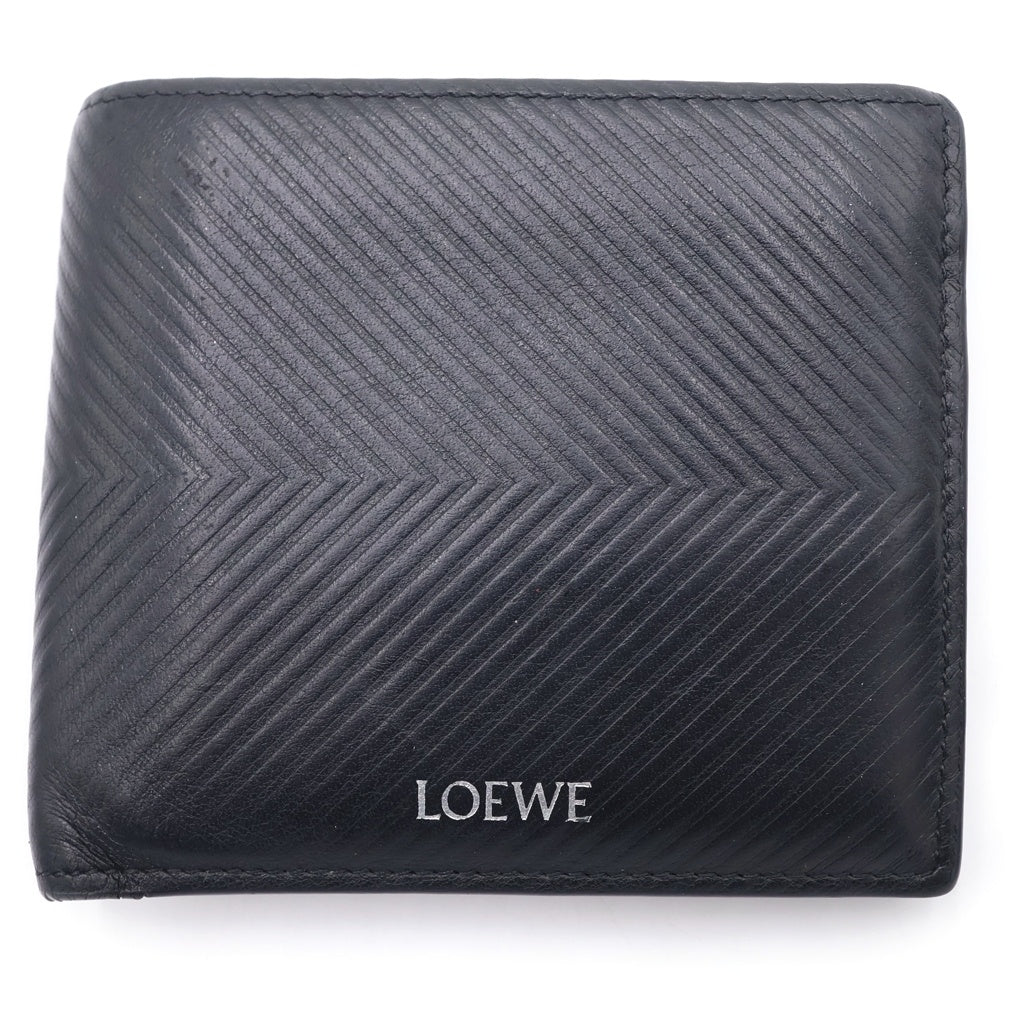 LOEWE(ロエベ) バイフォールド レザー コインウォレット 二つ折り財布 ブラック レディース