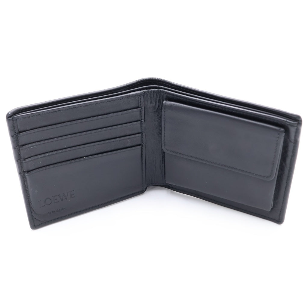 LOEWE(ロエベ) バイフォールド レザー コインウォレット 二つ折り財布 ブラック レディース