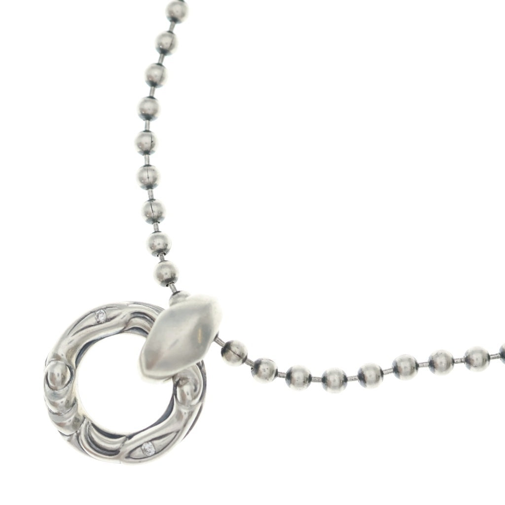LONE ONES(ロンワンズ) LIKED CRANE DIAMOND RING メイティングフライトボールチェーン リンクド クレーンダイヤモンドリングペンダント ネックレス シルバー