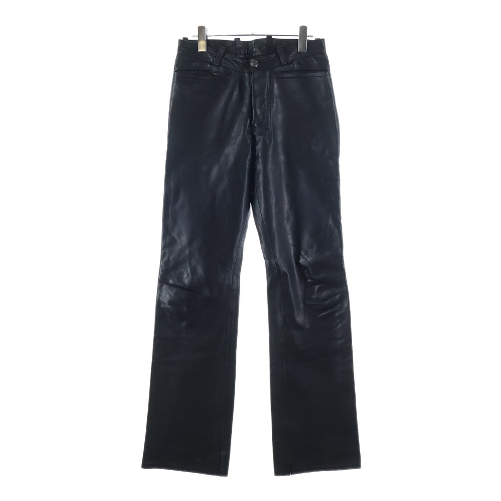 CHROME HEARTS(クロムハーツ) OLD FLORAL BUTTON LEATHER STRAIGHT PANTS オールド フローラルボタン レザーパンツ ブラック