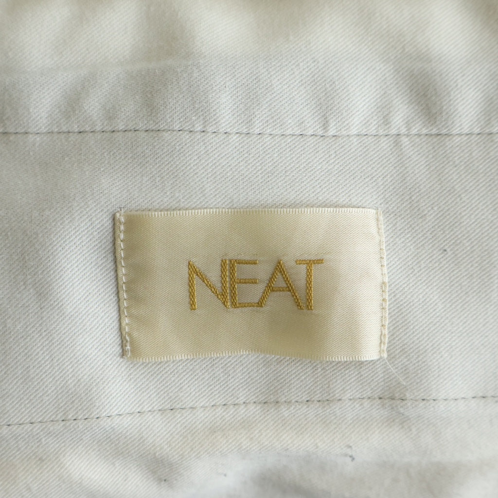 NEAT(ニート) ポリエステル 2タック ボタンフライスラックス トラウザーパンツ ネイビー