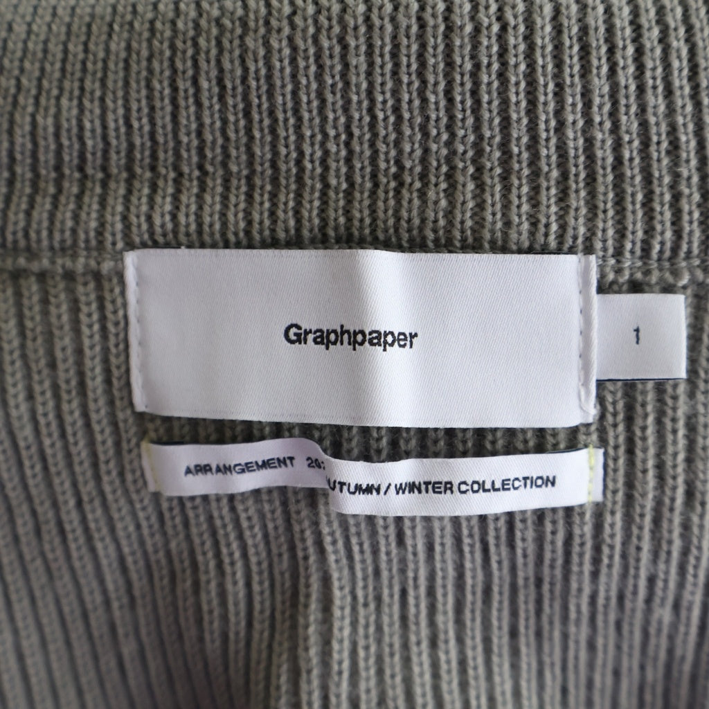 Graphpaper(グラフペーパー) HIGH DENSITY DRIVERS KNIT ハイデンシティ ウール ジップアップドライバーズニット グレー GU253-80261C