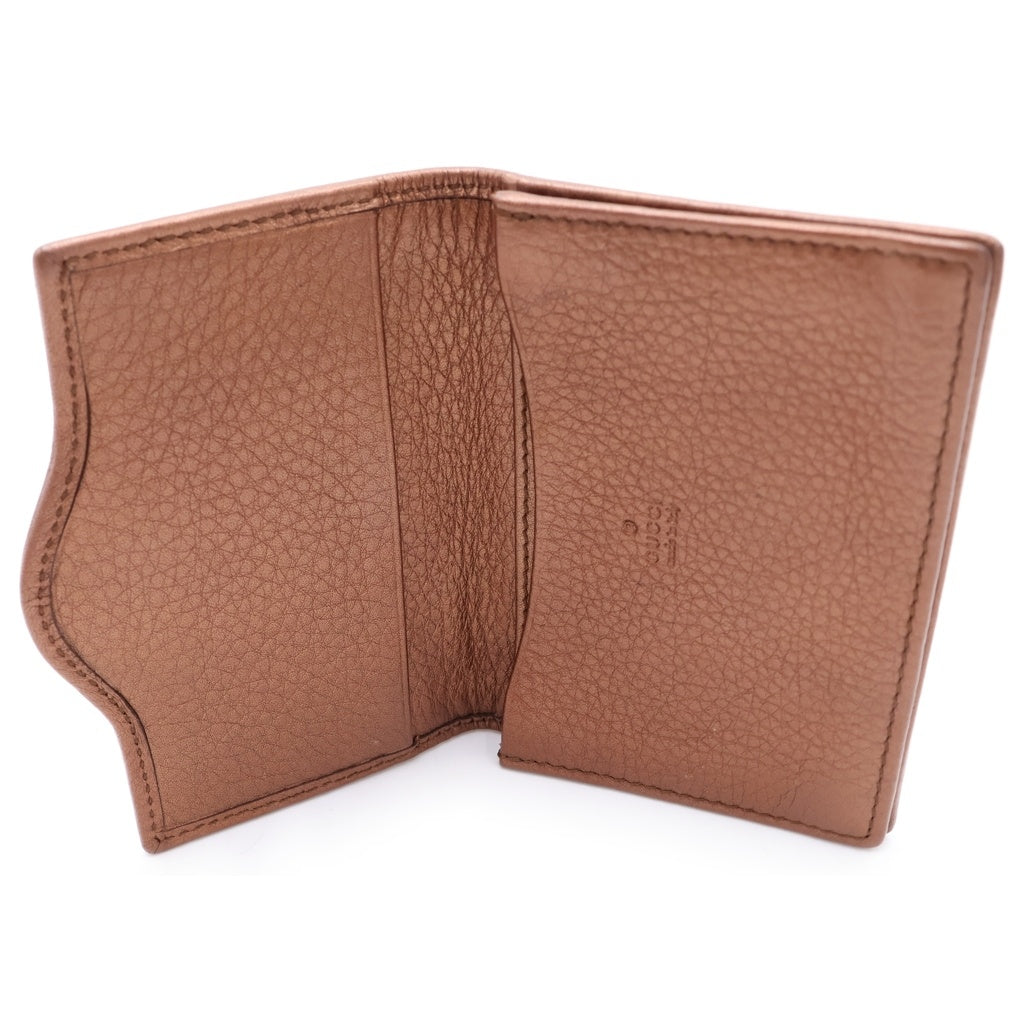 GUCCI(グッチ) インターロッキングG メタリック レザー カードケース ピンク 282435 282435 レディース