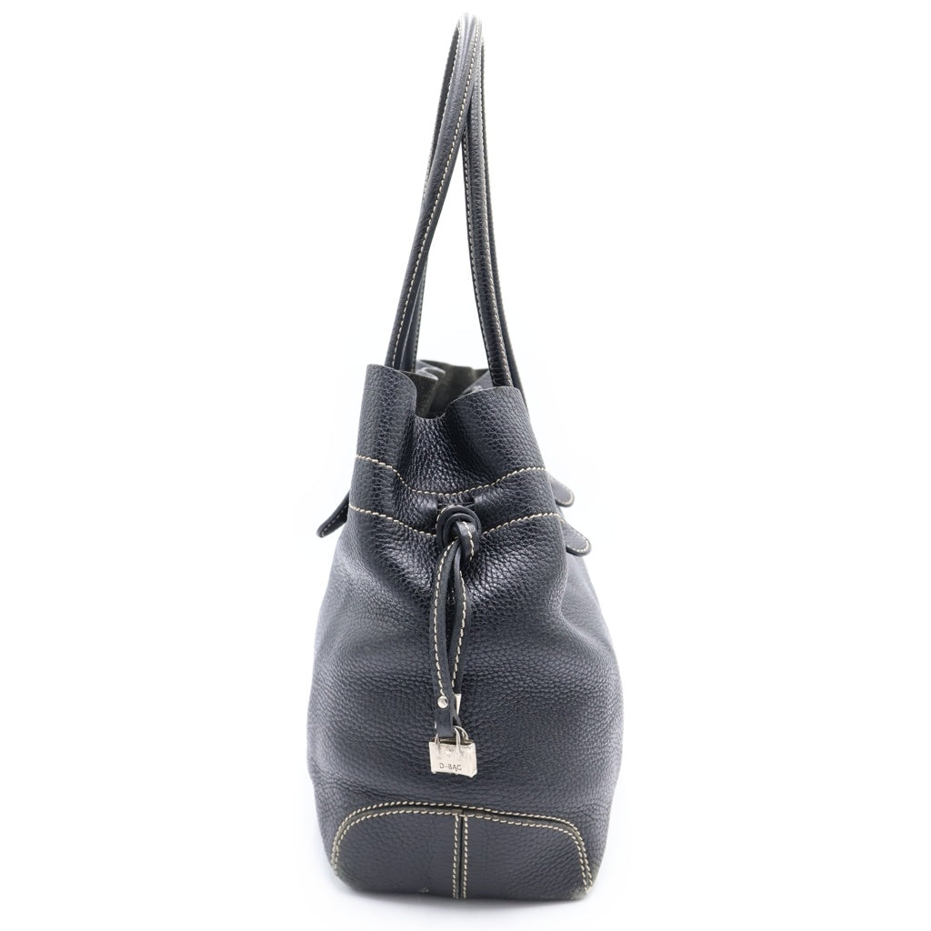 TOD'S(トッズ) D BAG イタリア製 シボレザー ホワイトステッチ D トートバッグ ブラック レディース