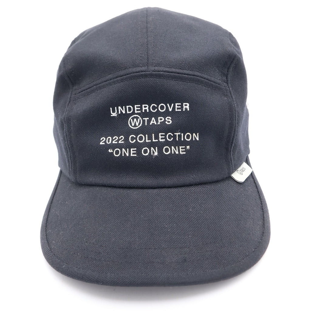 WTAPS(ダブルタップス) ×UNDERCOVER 21AW SWAP CAP WOPO TWILL アンダーカバー ロゴエンブロイダリー キャンプキャップ 帽子 ブラック 212HCUCD-HT01S